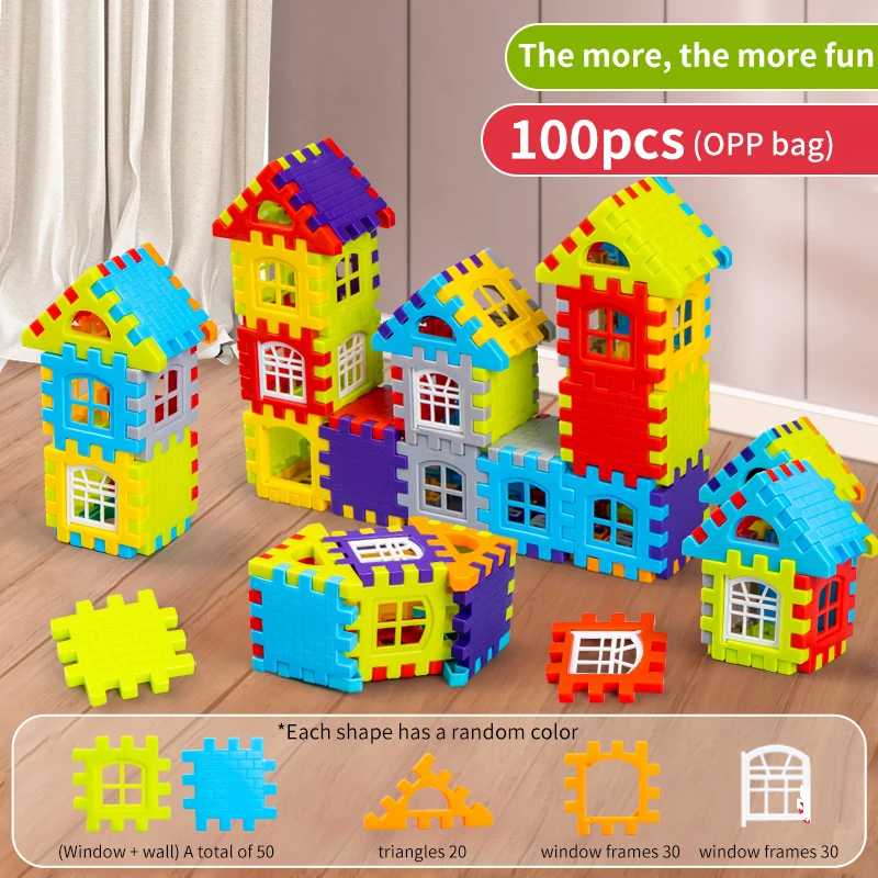 100pc Building Block Set,  Home building block kit Set Toys For Over 3 Years Old Kids - Univercell