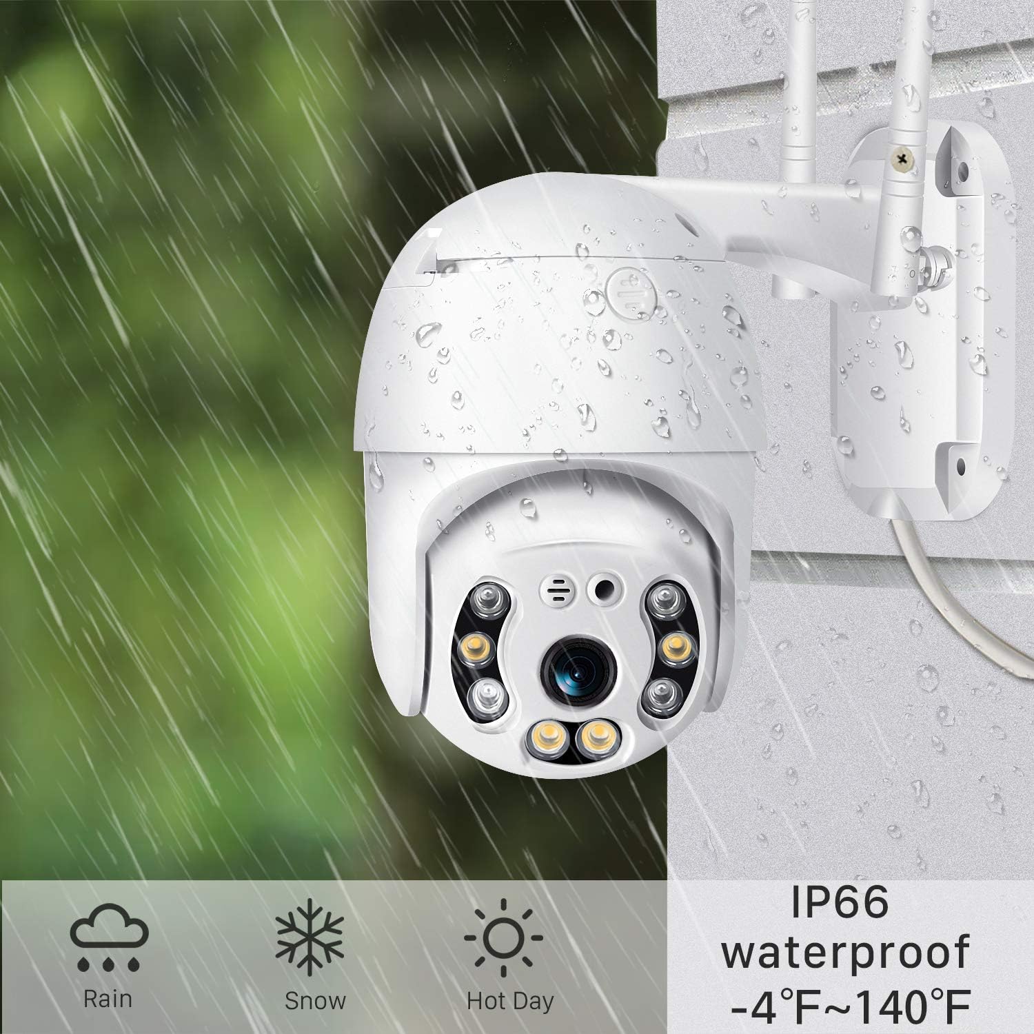 Outdoor Waterproof Security Camera, Wireless PTZ Rotation Day/Night Vision Camera - Univercell