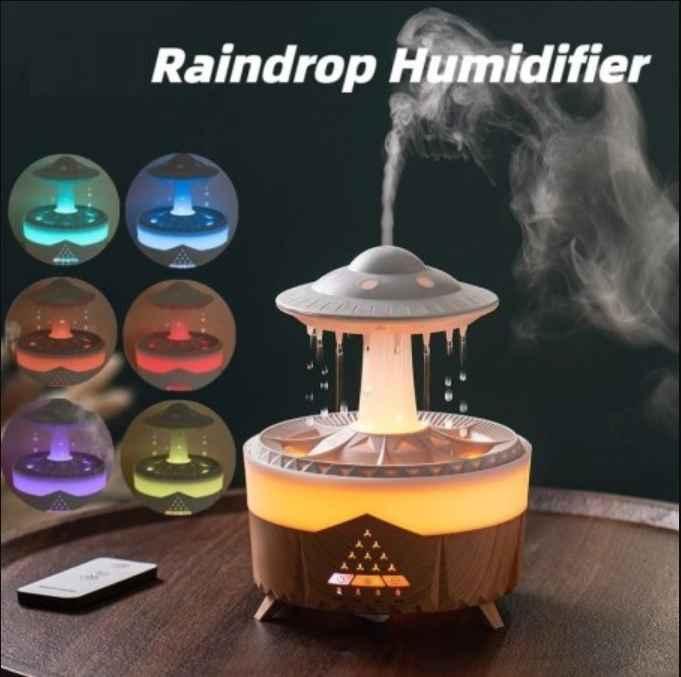 350ml Rain Cloud Aromatherapy Remote Essential Oil Diffuser, Desk Fountain Humidifier - Univercell