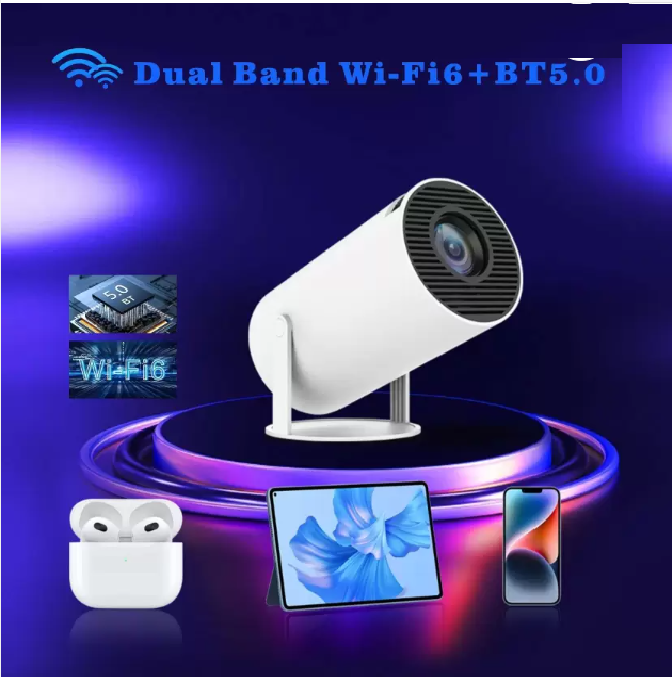 HY300 PRO PROJECTOR HD Android 11 WiFi6/BT5.0 180° Rotate Projector Wireless Portable Projector