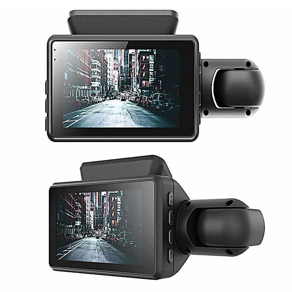 Front & Inside 3-inch Car DVR Dual Lens Dash Cam, Loop-Recording Car Camera - Univercell