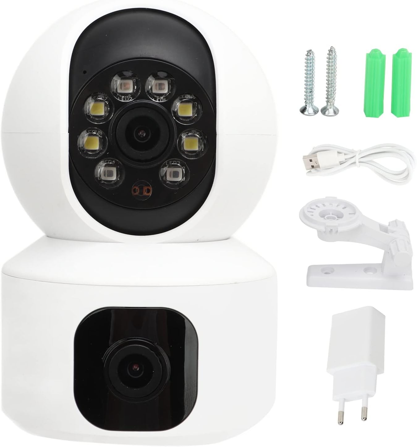 Dual-Lens Indoor Camera, Expanded View Angle, Phone Alerts Home Security Camera - Univercell