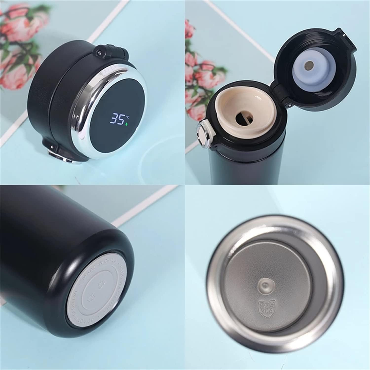 420ml Temprature LED Display Stainless Steel Smart Water Bottles Vacuum Flask - Univercell