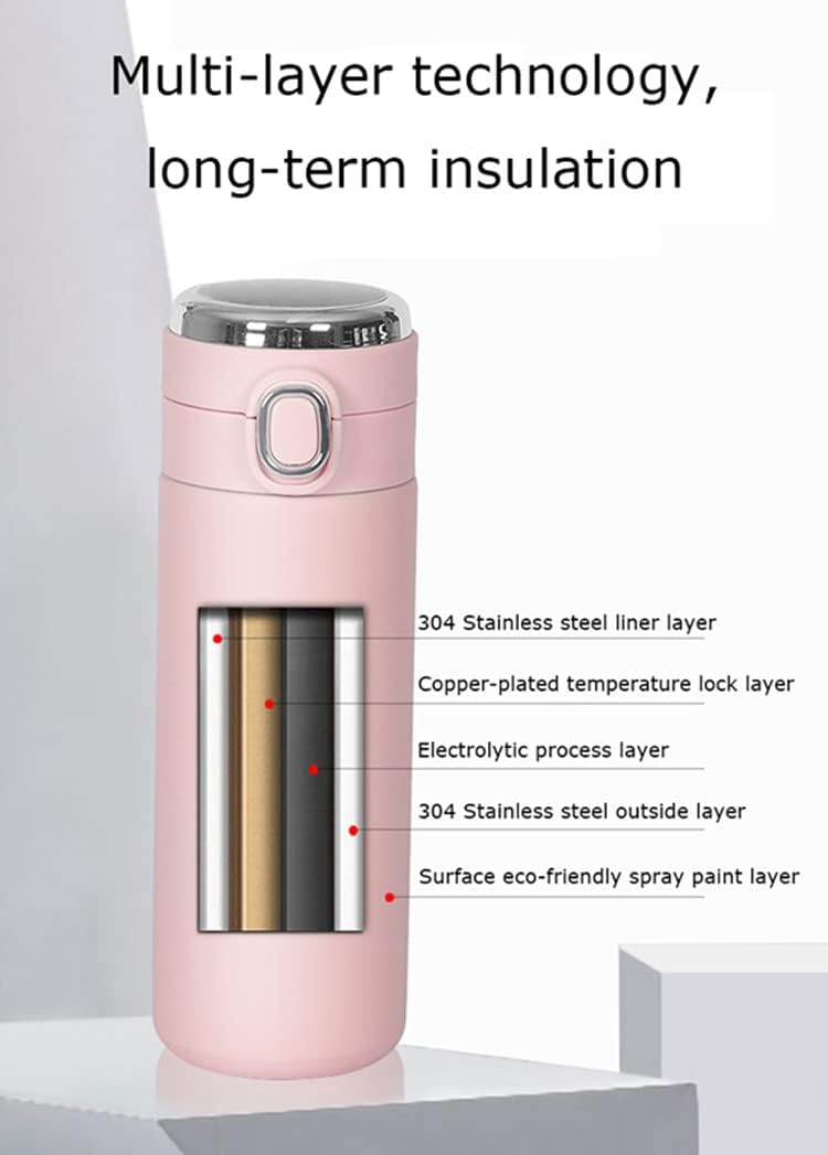 420ml Temprature LED Display Stainless Steel Smart Water Bottles Vacuum Flask - Univercell