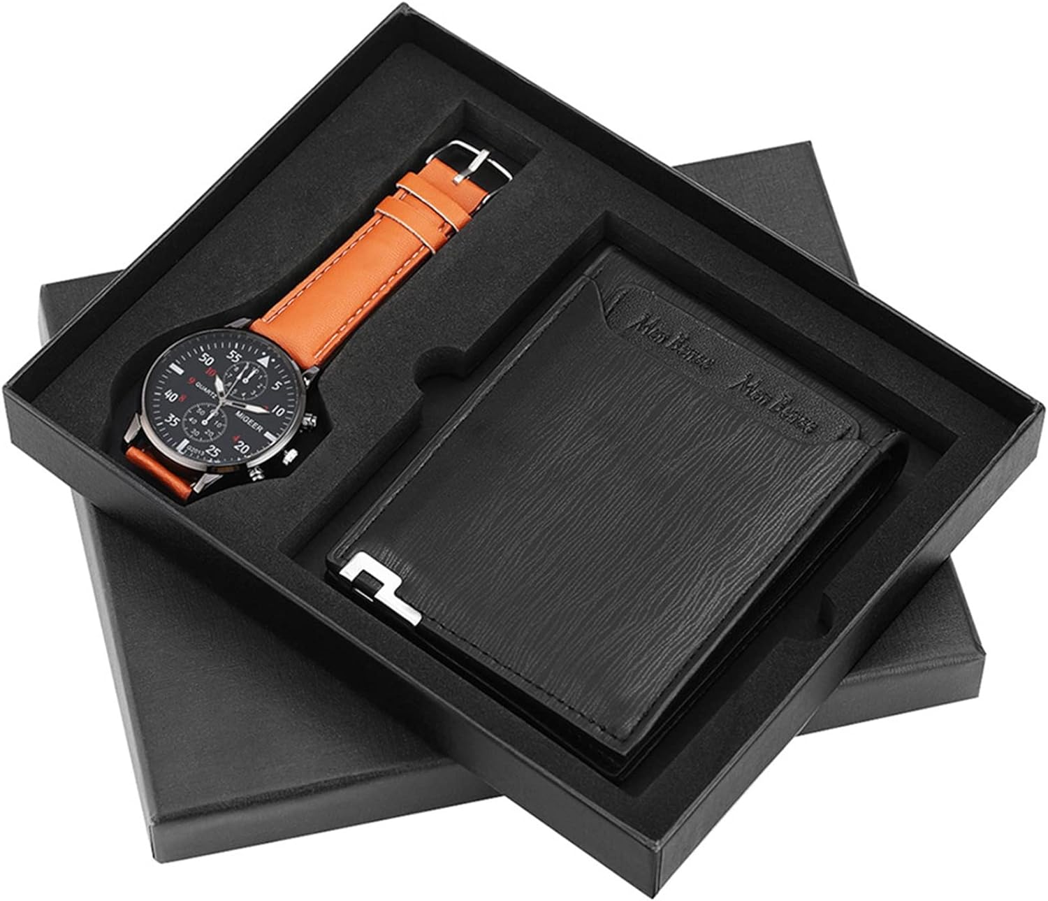 Secret Santa Creative Men's 2-in-1 Gift Set Leather Wallet and Watch for Men's - Univercell