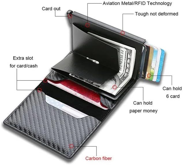 Smart Air Tag Leather Wallet RFID Card Holder Automatic Pop up Wallet for Men's - Univercell