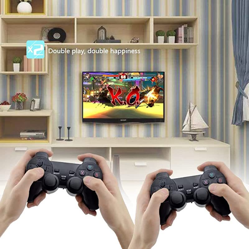 Retro Game Console with Dual Wireless Controllers Plug & Play Video Game Stick Built in 10000+ - Univercell