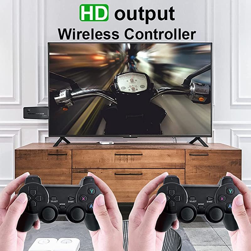 Retro Game Console with Dual Wireless Controllers Plug & Play Video Game Stick Built in 10000+ - Univercell