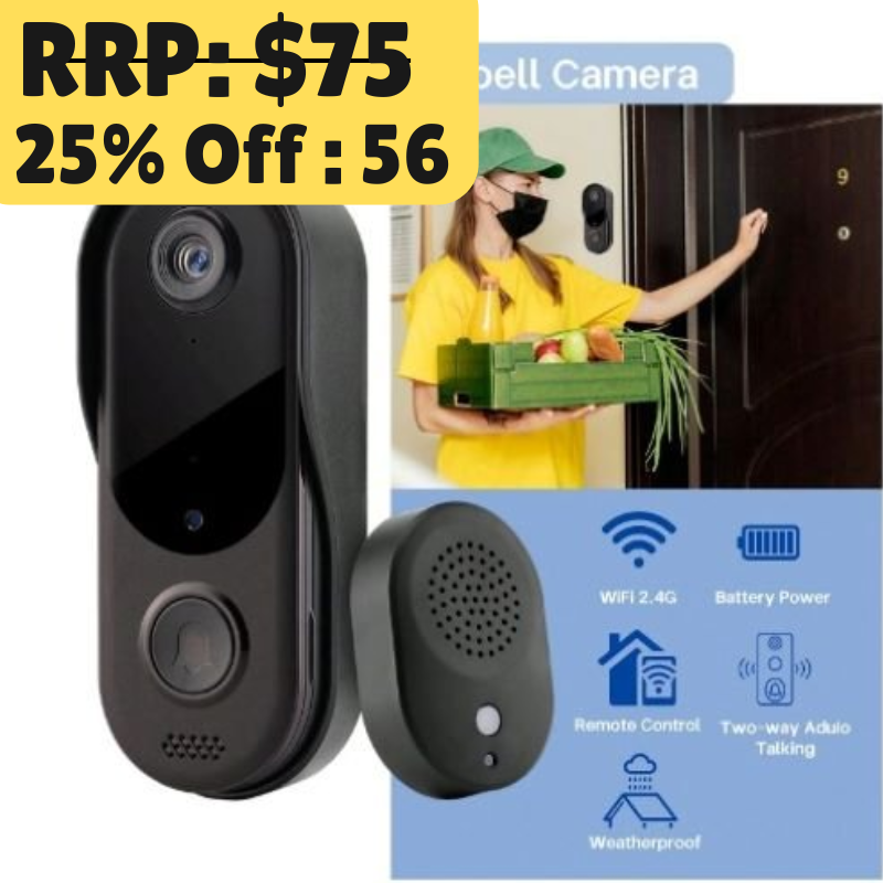 Smart Video Doorbell Camera Wireless Wifi Two Way Audio Waterproof Doorbell