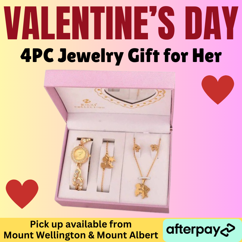 Valentine's Day Special 4pc Jewelry Ladies Gift set Watch, Neckless, Bracelet & Earing