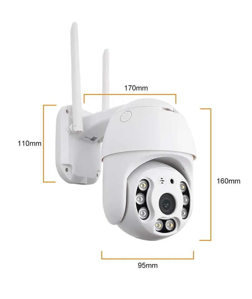 Outdoor Waterproof Security Camera, Wireless PTZ Rotation Day/Night Vision Camera - Univercell