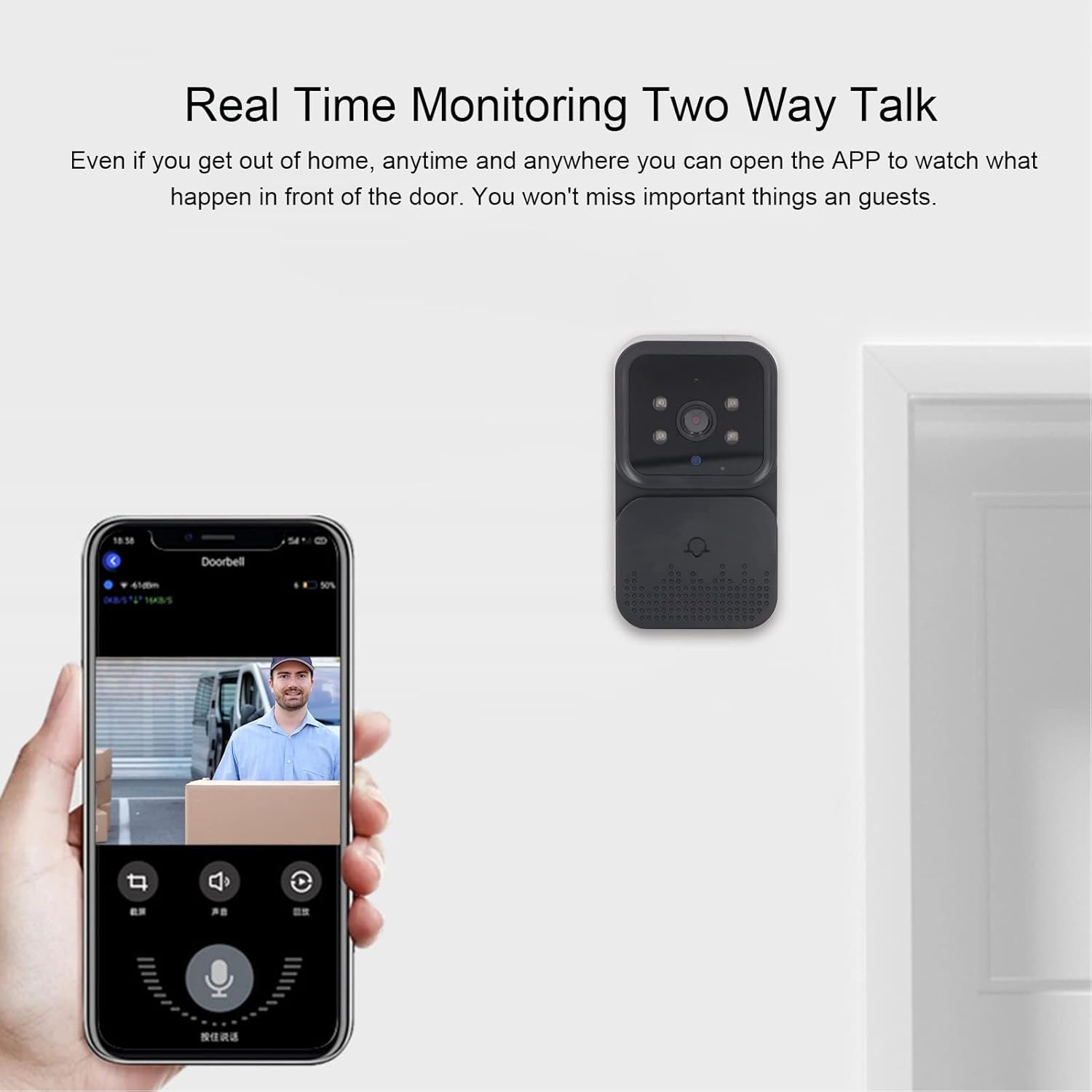 Home CCTV Mini Door Bell Camera Wifi Smart CCTV App Controll Camera