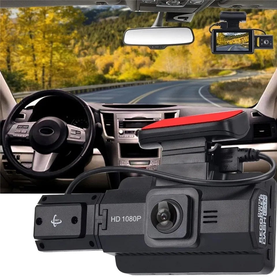 3" Dual Len Car DVR Dash Cam Front Inside HD Camera Video Recorder Night Vision - Univercell