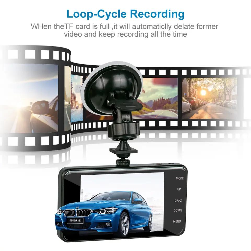 Touch Screen Dash Cam 4" 1080P Front/Rear Camera Dual Lens Car DVR Recorder - Univercell