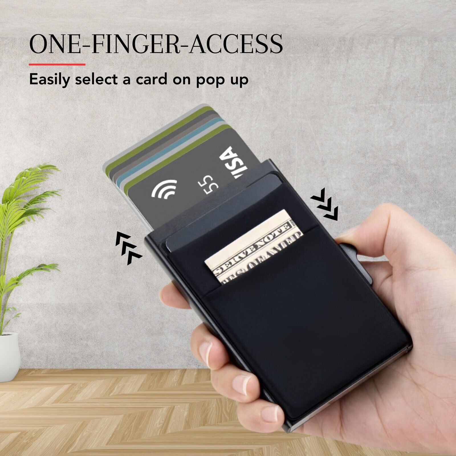 Mini Pop Up Card Case Slim Metal Minimalist Credit Card Holder RFID Wallet for Men Pocket Wallet - Univercell