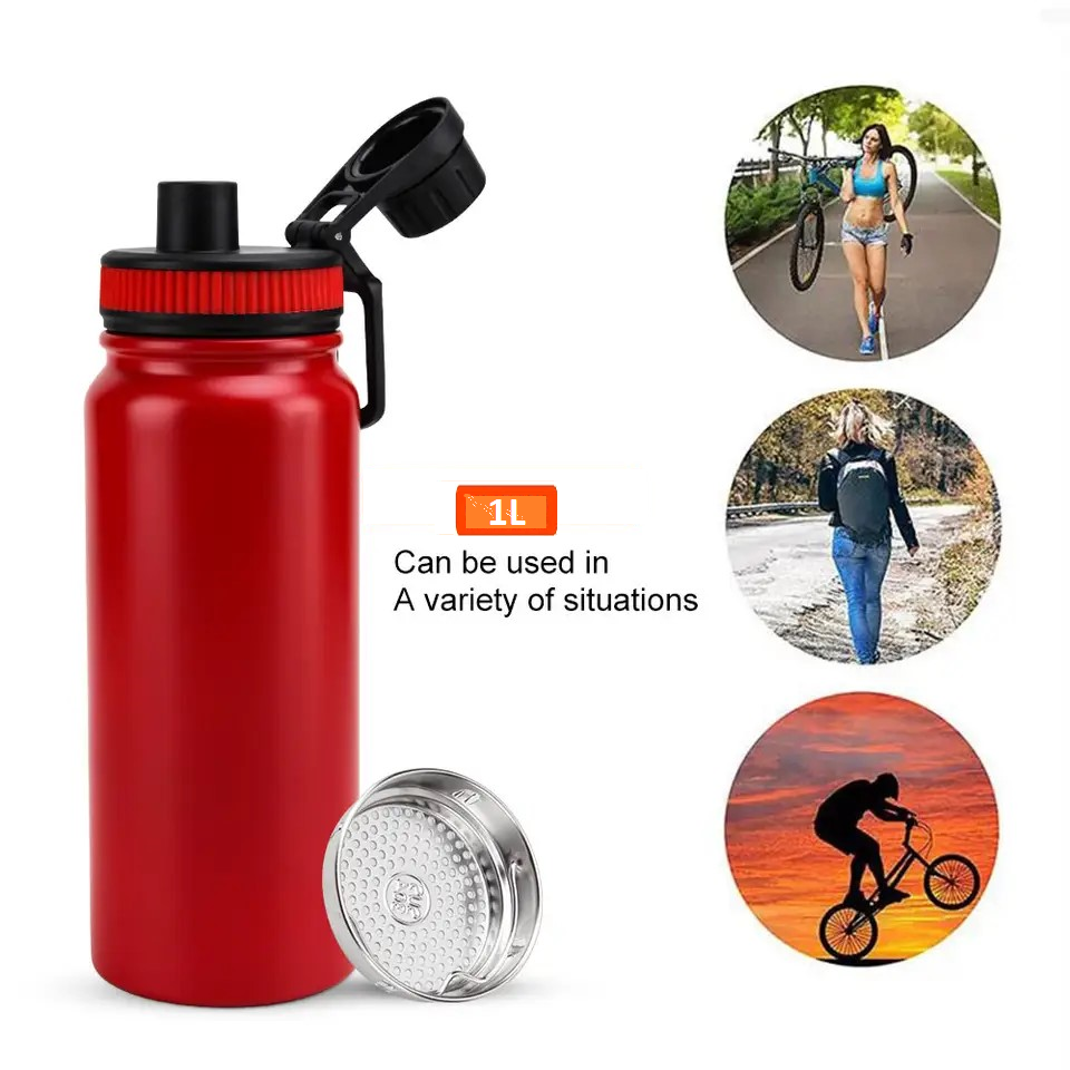 1L Portable Hot n Cold Stainless Steel Thermos Double wall Water Bottle - Univercell