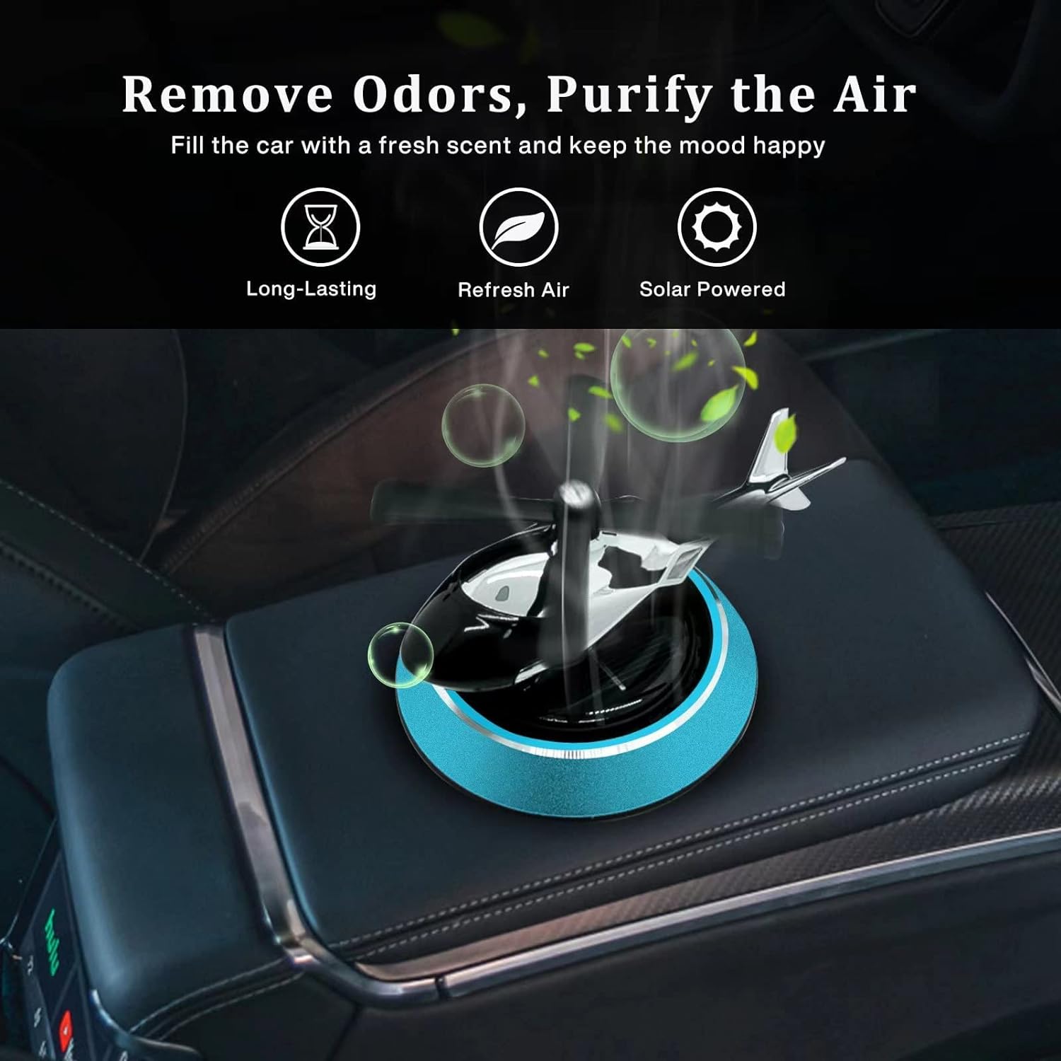 Helicopter Style Car Air Freshner Solar Power Diffuser car Dashboard Decoration - Univercell