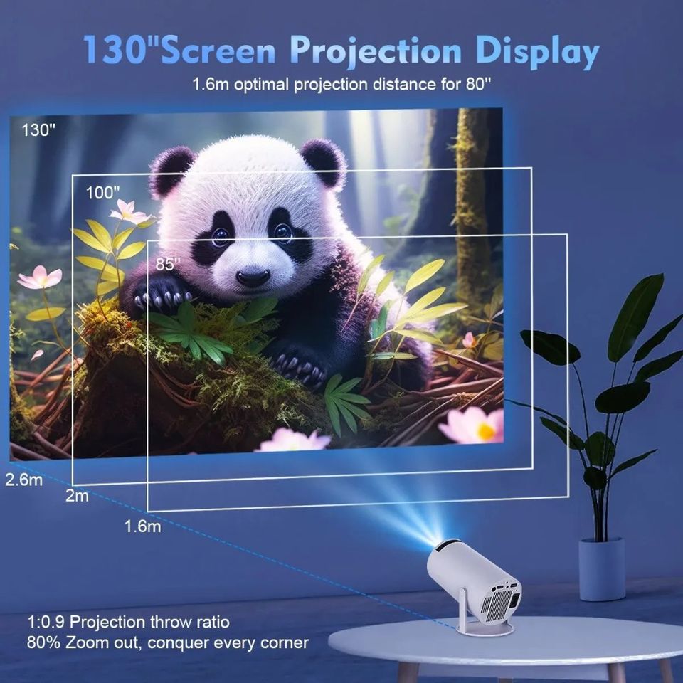 HY300 PRO PROJECTOR HD Android 11 WiFi6/BT5.0 180° Rotate Projector Wireless Portable Projector