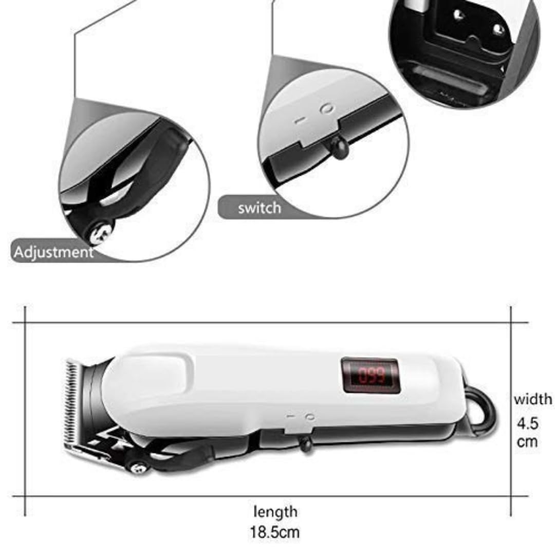 BRAND NEW Mens Trimmer with Adjutable Blade, LED Display, 4 Length Combs Hair Clipper - Univercell