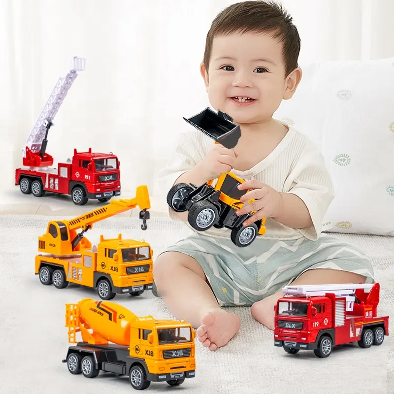 6pc Vehicles Mini Engineering Car, Truck, Helipcopter n more Toy Set for Kids - Univercell