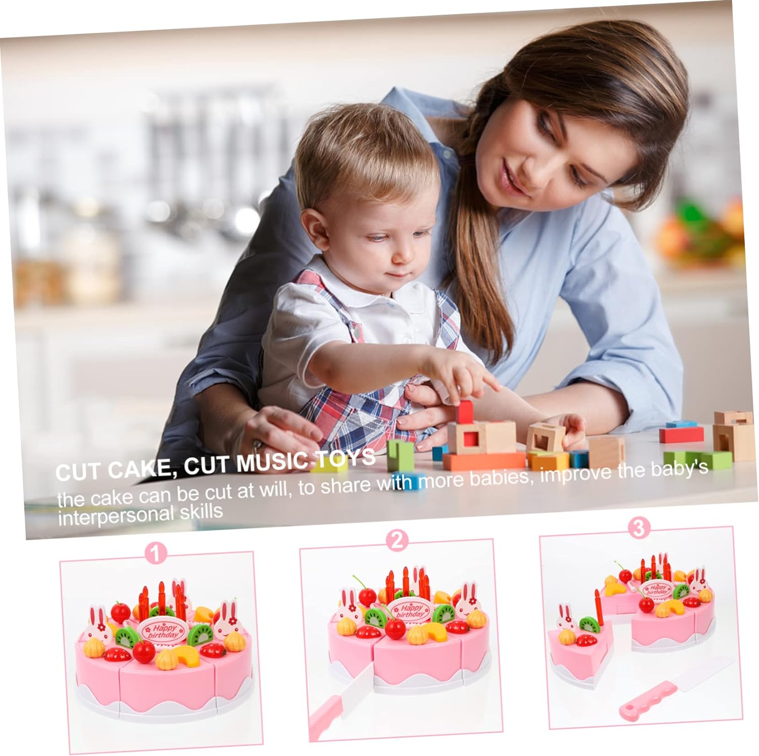 Kids Choice 38pc Cutting Cake Set Play Making House Birthday Kids Funny Toys - Univercell