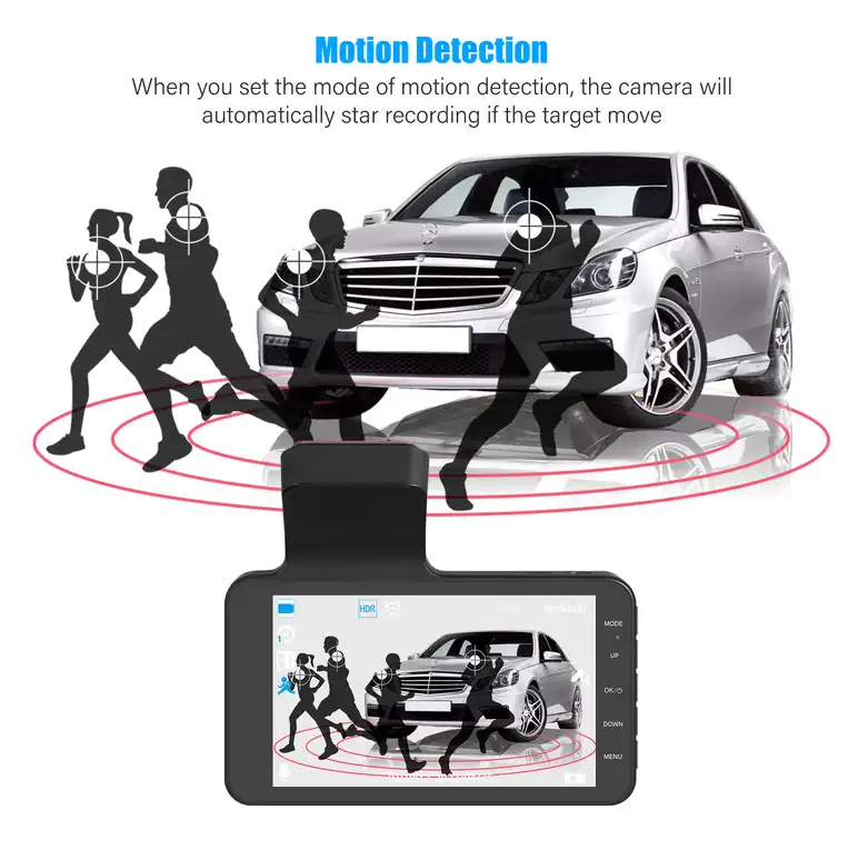 Front & Rear Wide Angle Dash Cam Loop Recording Car DVR Car Camera - Univercell