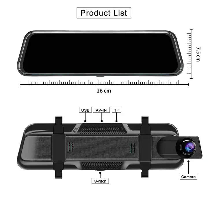 10-inch Front and Rear Dual Dash Cam 1080P Car DVR Touch Screen Car Camera - Univercell