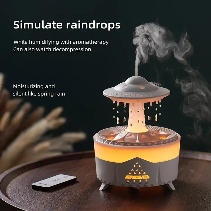 350ml Rain Cloud Aromatherapy Remote Essential Oil Diffuser, Desk Fountain Humidifier - Univercell