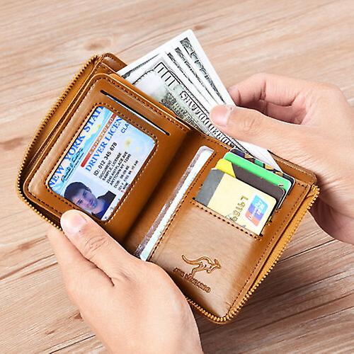 Men's Leather Wallet RFID Blocking, Credit card holder and Zipper Wallet for Men's - Univercell