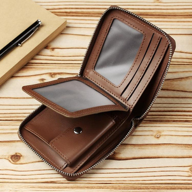 Buy Premium leather RFID Protection n Zipper Wallet for men's - Univercell