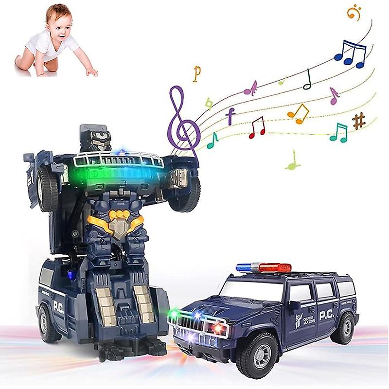 2-In-1 Transforming Robot to Car Toys with Light and Music for Kids - Univercell