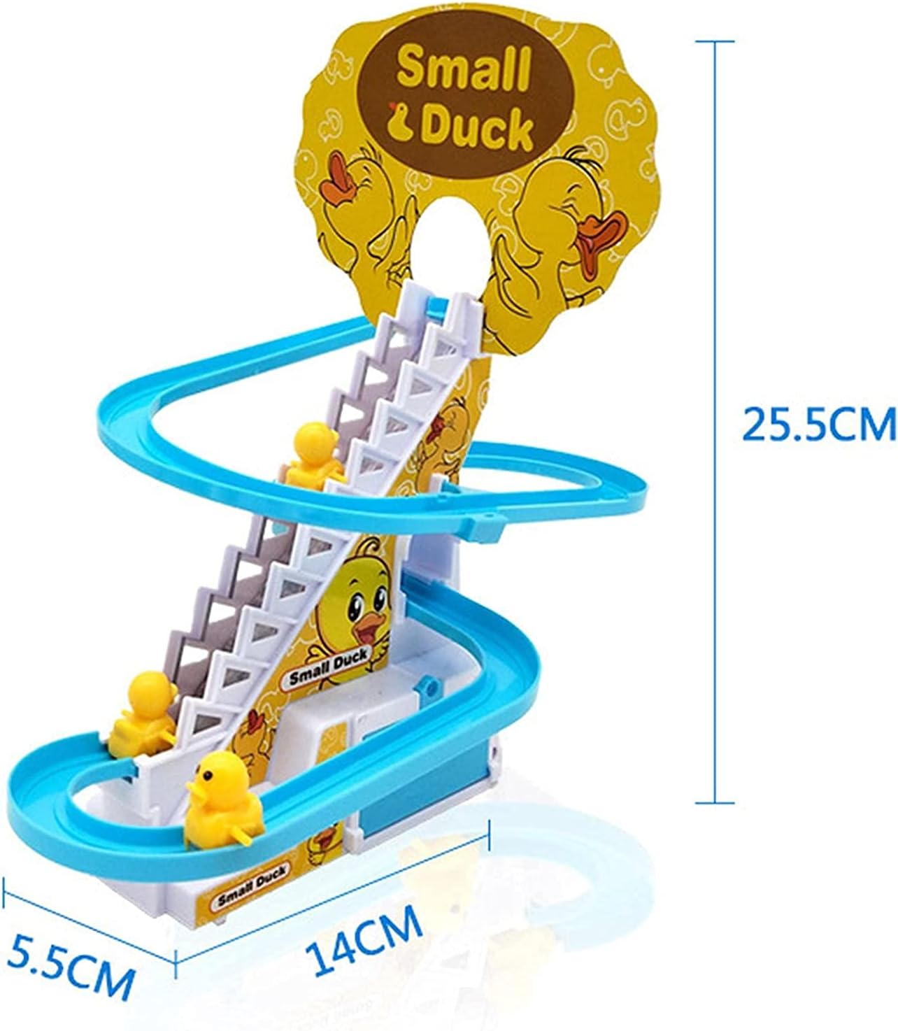 3 Duck Slide Toy Set, Funny Automatic Stair-Climbing Race Track with Lights n Music - Univercell