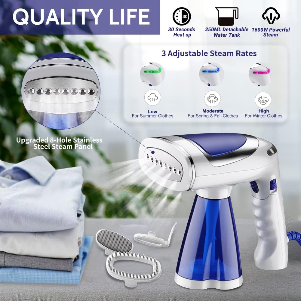 1600W Garment Steamer For Folding Clothes Handheld Upright Steam Iron For Travel - Univercell