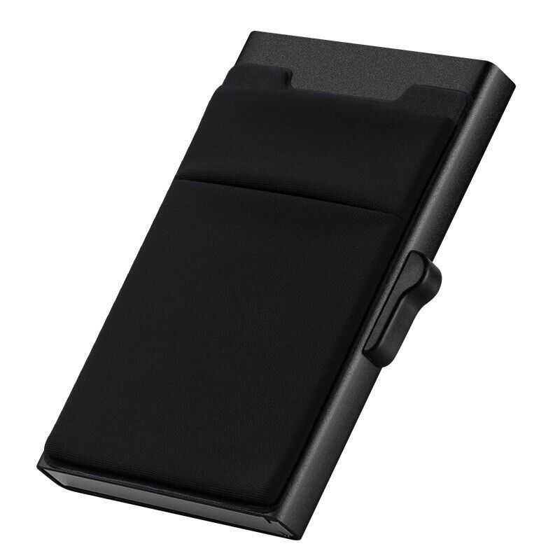 Mini Pop Up Card Case Slim Metal Minimalist Credit Card Holder RFID Wallet for Men Pocket Wallet - Univercell