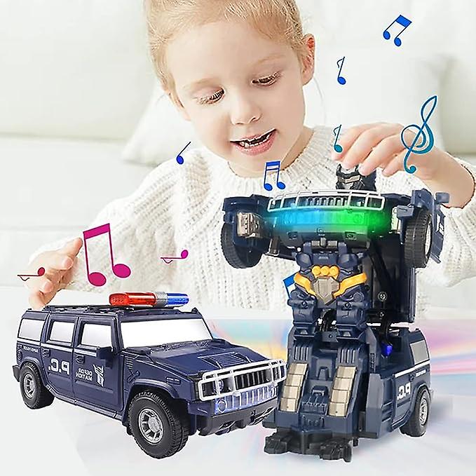 2-In-1 Transforming Robot to Car Toys with Light and Music for Kids - Univercell