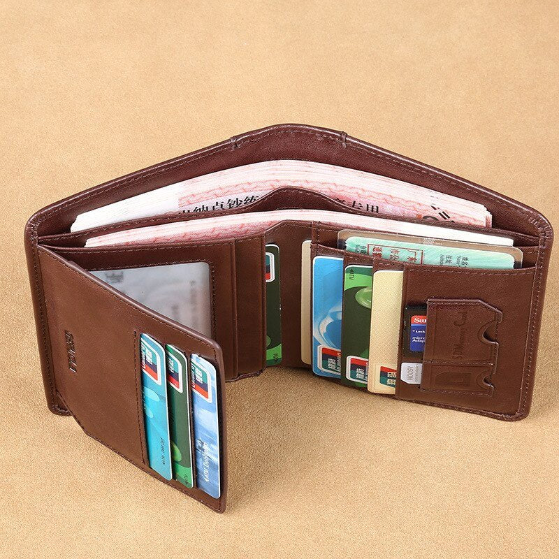 Vintage Men's 11 Card slot Genuine Leather Wallet for Men's - Univercell