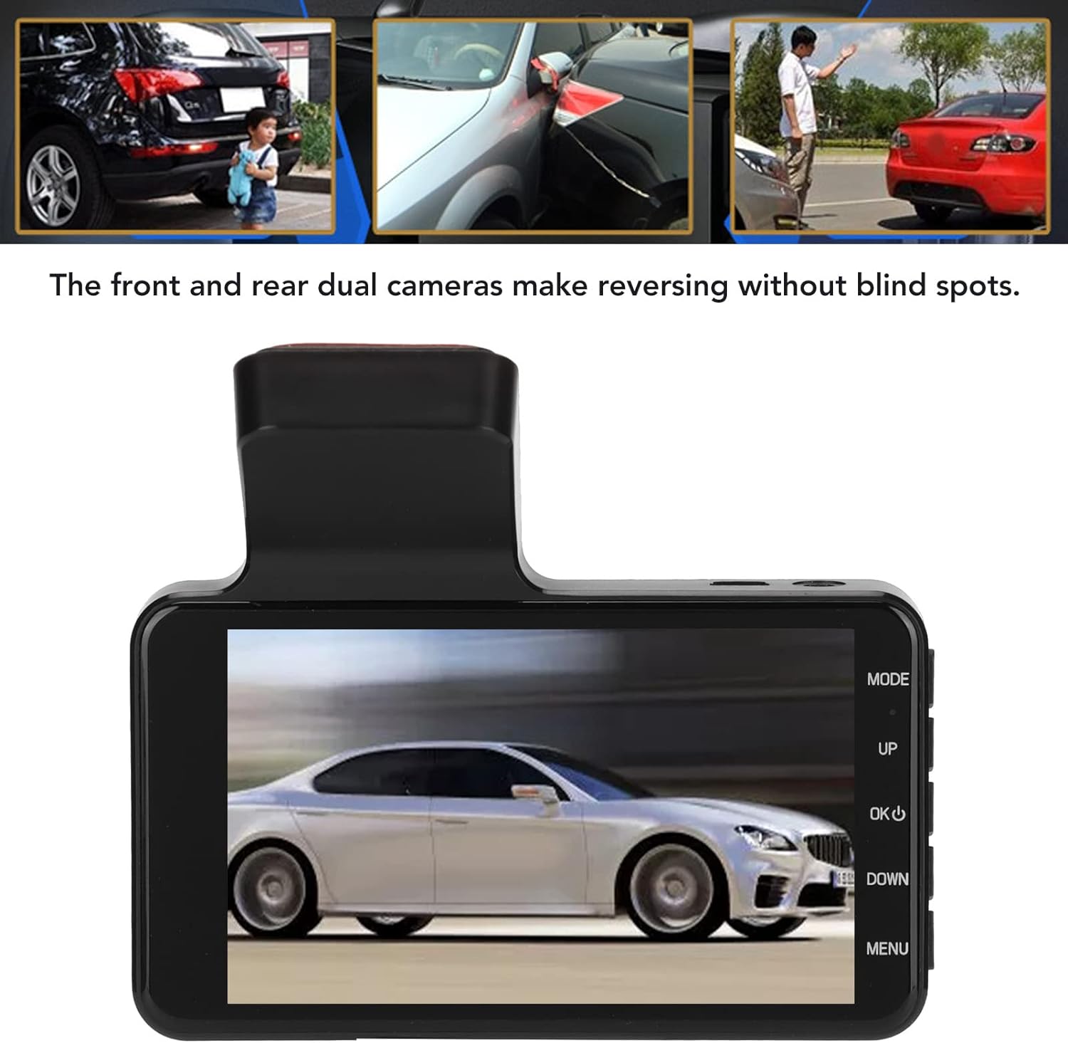 Front & Rear Wide Angle Dash Cam Loop Recording Car DVR Car Camera - Univercell