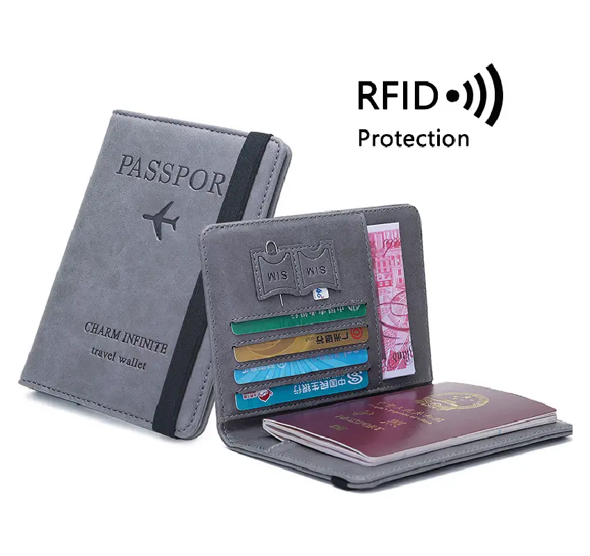 Passport Holder Travel Wallet RFID Blocking PU leather Case Cover - Univercell