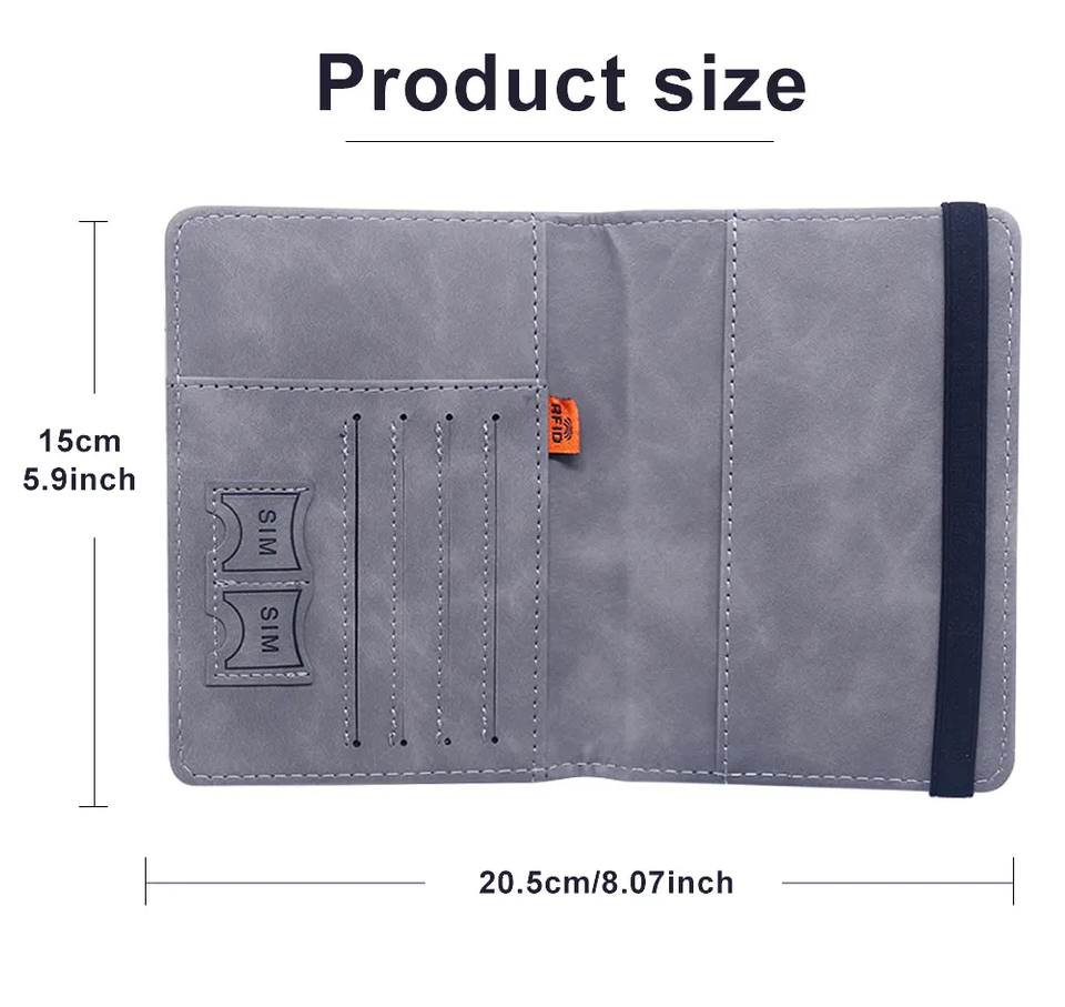 Passport Holder Travel Wallet RFID Blocking PU leather Case Cover - Univercell