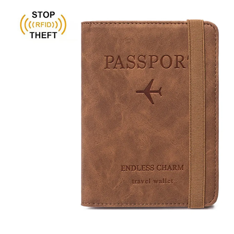 Passport Holder Travel Wallet RFID Blocking PU leather Case Cover - Univercell