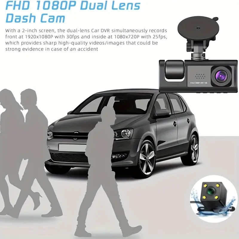 3 Channels Dash Cam For Car Camera Video Recorder Dashcam DVRs Black Box Dual Lens DVR With Rear View Camera - Univercell