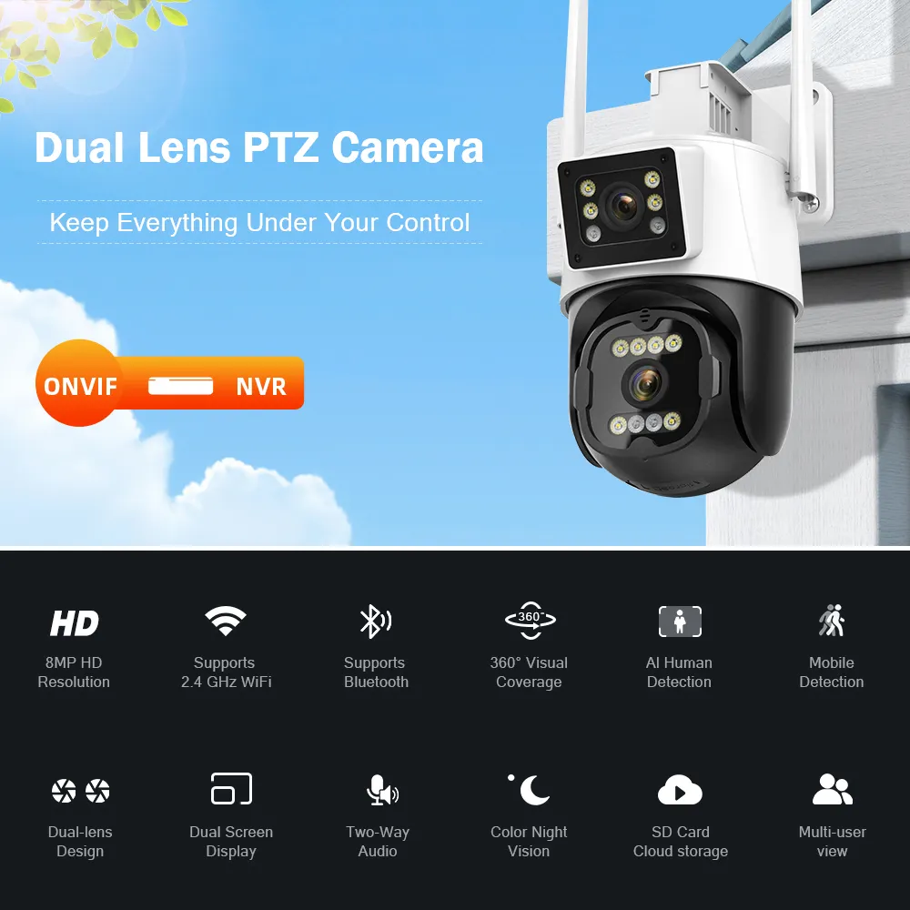 Buy New 3MP Wireless CCTV Outdoor Camera Wireless PTZ Rotation Security Camera - Univercell