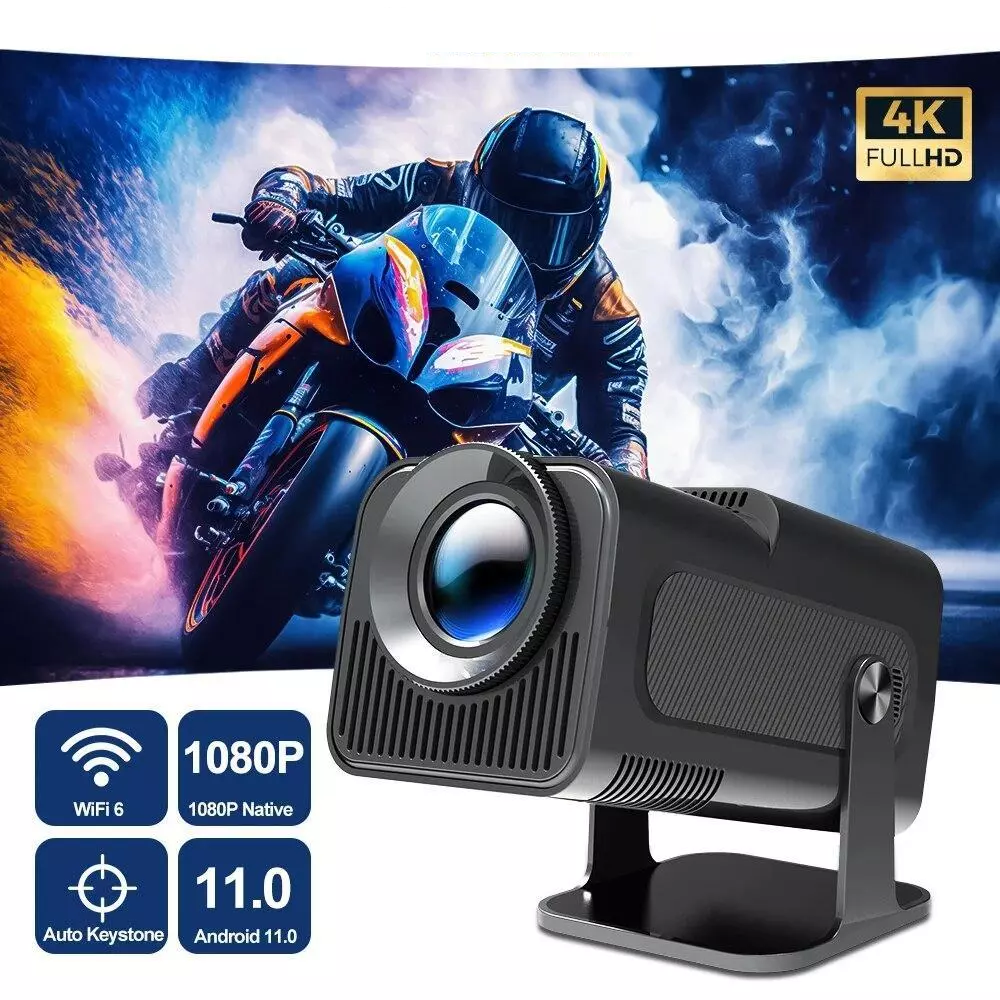 Android 11 390ANSI HY320 PRO Projector 4K 1080p Dual Wifi6/Bt5.0 Cinema Outdoor Portable Projetor