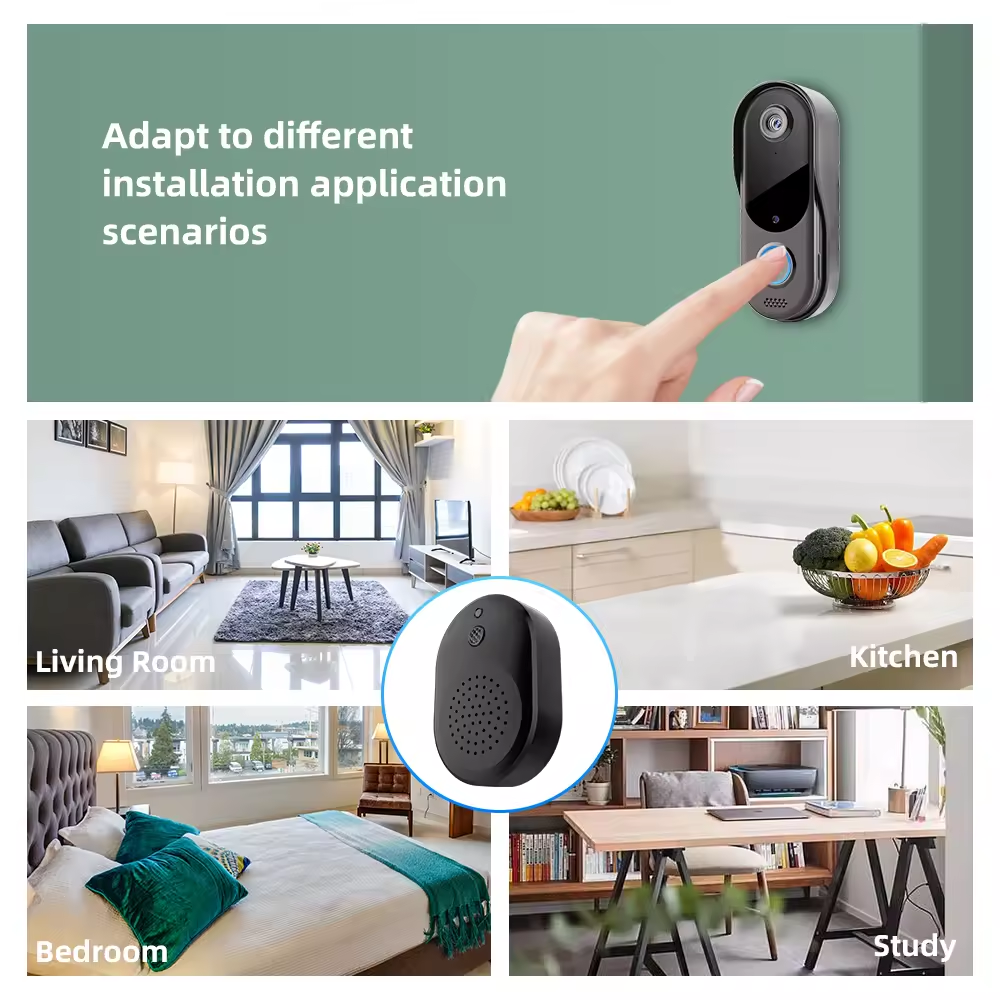 Smart Video Doorbell Camera Wireless Wifi Two Way Audio Waterproof Doorbell - Univercell