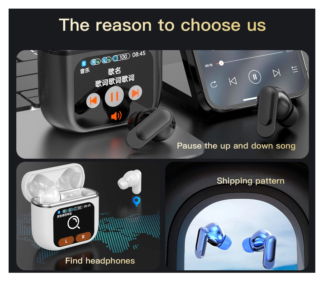 2024 Wireless Bluetooth Earbuds Touch Screen Earphones ANC ENC Bass Headphones - Univercell