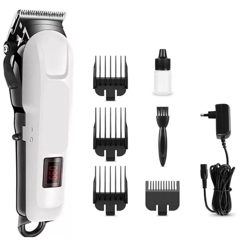 BRAND NEW Mens Trimmer with Adjutable Blade, LED Display, 4 Length Combs Hair Clipper - Univercell