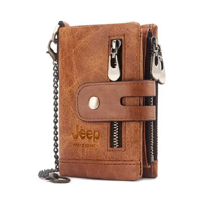 New Luxury Leather Multicard Holder n Chain Pocket Wallet for Men's - Univercell