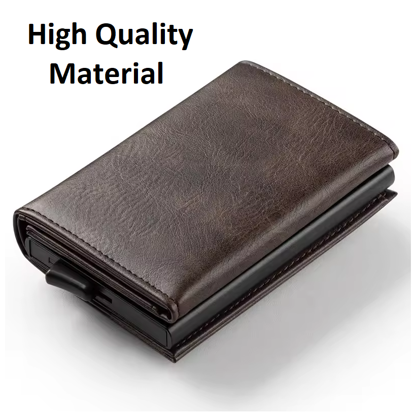 Pop Up Card Case RFID Protection Leather Wallet for Men Slim Credit Card Holder Pocket Wallet - Univercell