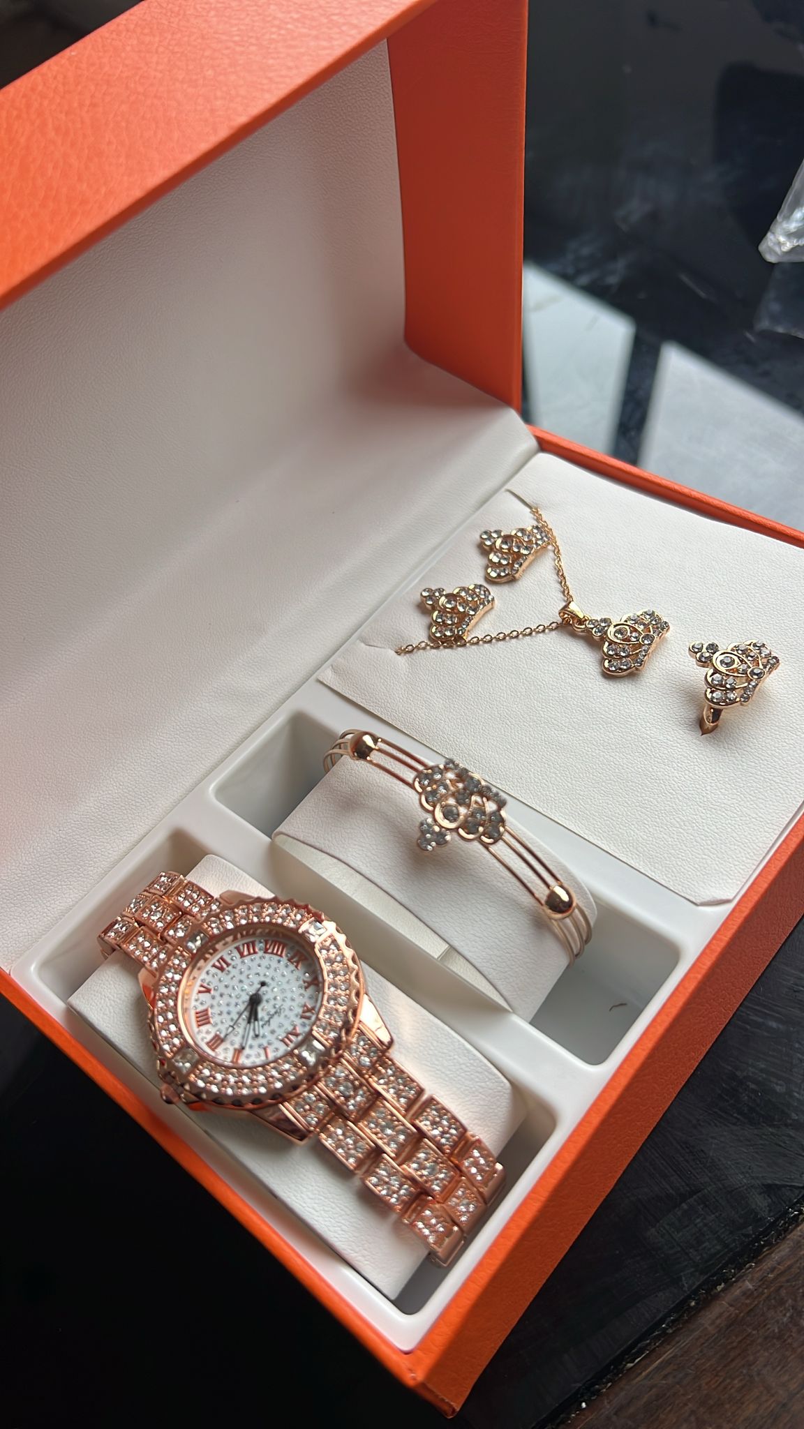 5pc Artificial Rose Gold Ladies MOther's Day Jewelry Gift Set for Your Mother - Univercell