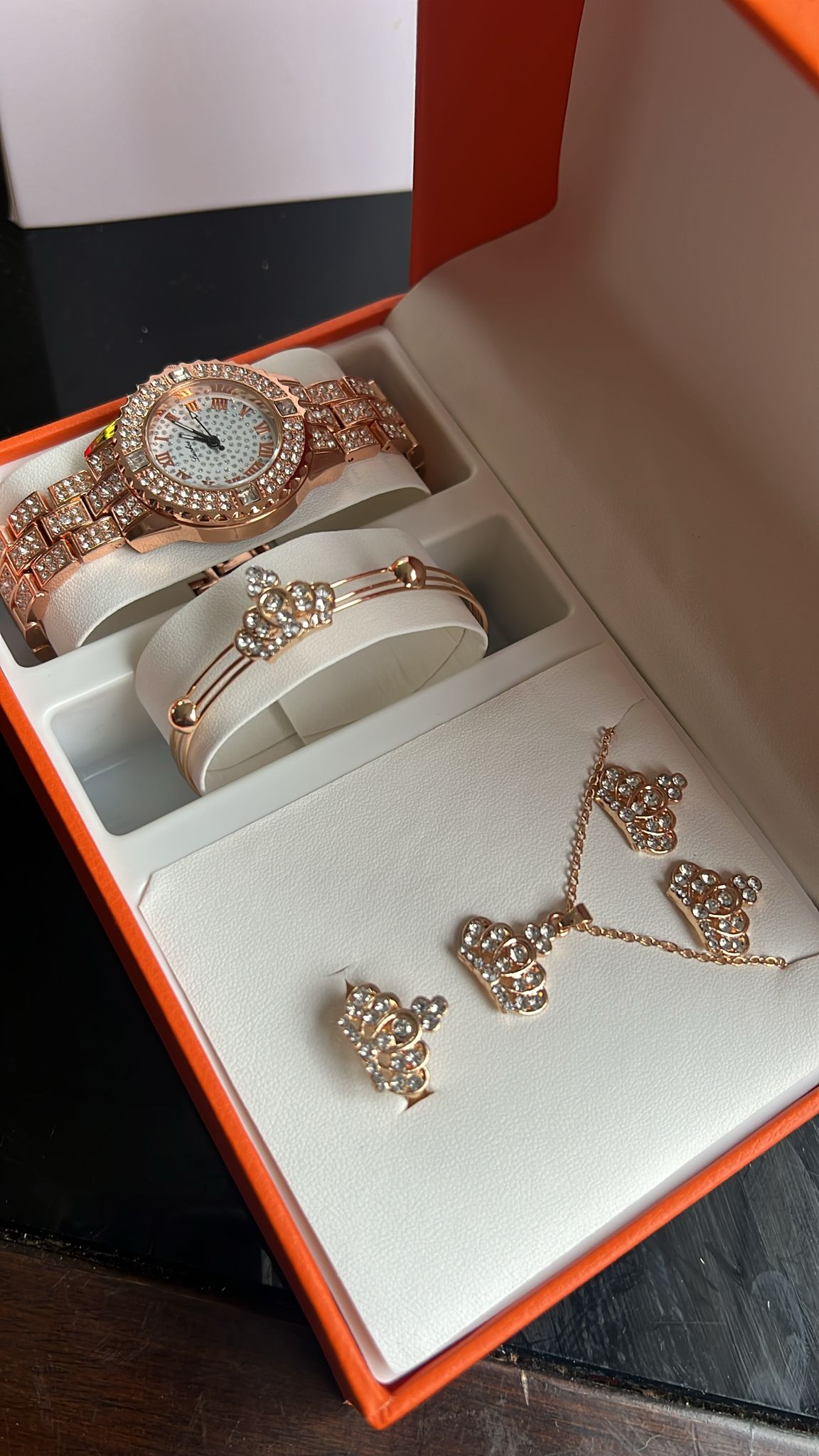 5pc Artificial Rose Gold Ladies MOther's Day Jewelry Gift Set for Your Mother - Univercell